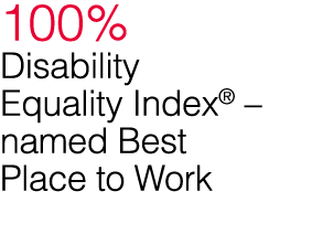 100% Disability Equality Index    named Best Place to Work