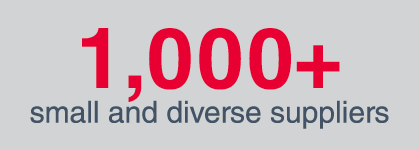 1,000+ small and diverse suppliers