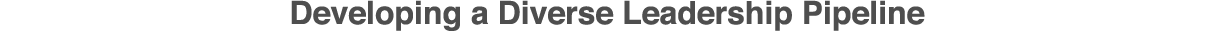 Developing a Diverse Leadership Pipeline