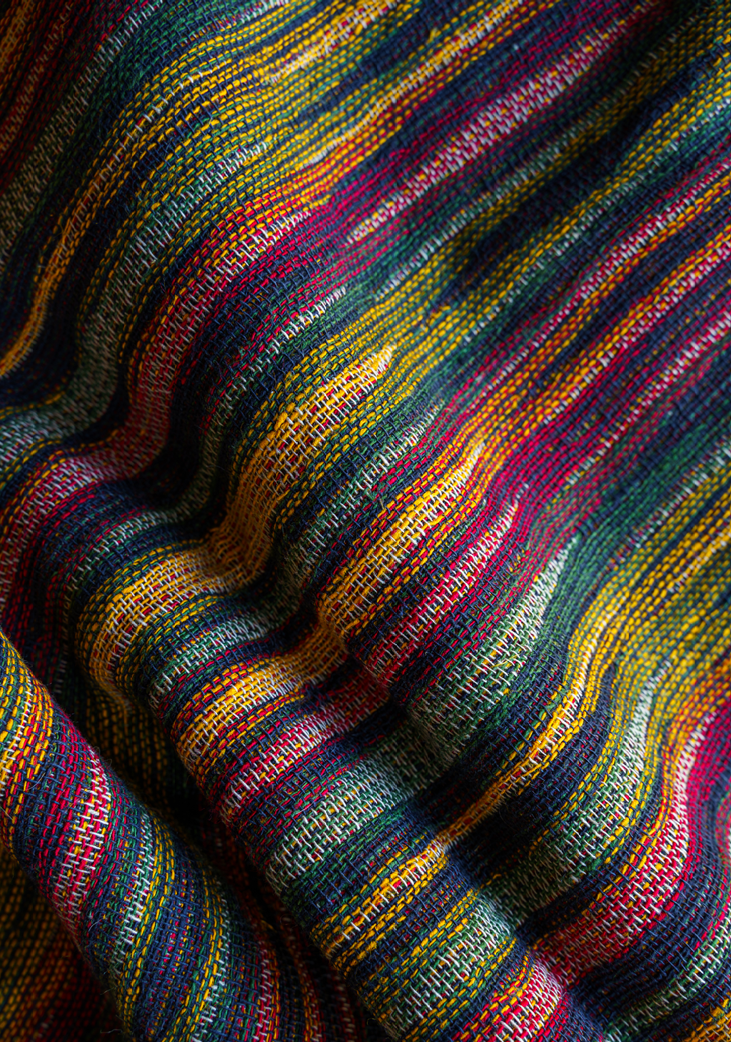 Texture of motley striped fabric closeup  Tapestry background