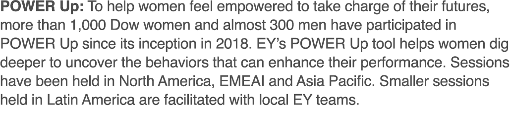 POWER Up: To help women feel empowered to take charge of their futures, more than 1,000 Dow women and almost 300 men    