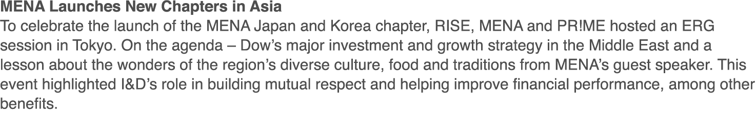MENA Launches New Chapters in Asia To celebrate the launch of the MENA Japan and Korea chapter, RISE, MENA and PR ME    