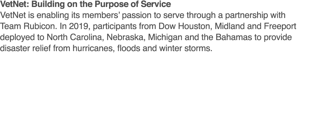 VetNet: Building on the Purpose of Service VetNet is enabling its members  passion to serve through a partnership wit   