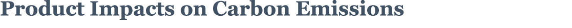 Product Impacts on Carbon Emissions