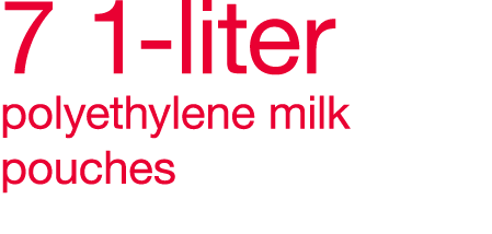 7 1-liter polyethylene milk pouches