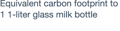 Equivalent carbon footprint to 1 1-liter glass milk bottle