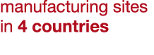 manufacturing sites in 4 countries