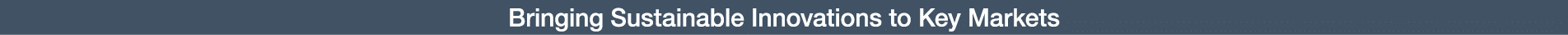 Bringing Sustainable Innovations to Key Markets