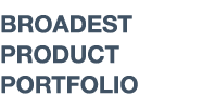 BROADEST PRODUCT PORTFOLIO