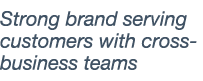 Strong brand serving customers with cross-business teams 