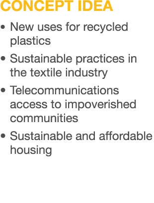 concept idea   New uses for recycled plastics   Sustainable practices in the textile industry   Telecommunications ac   