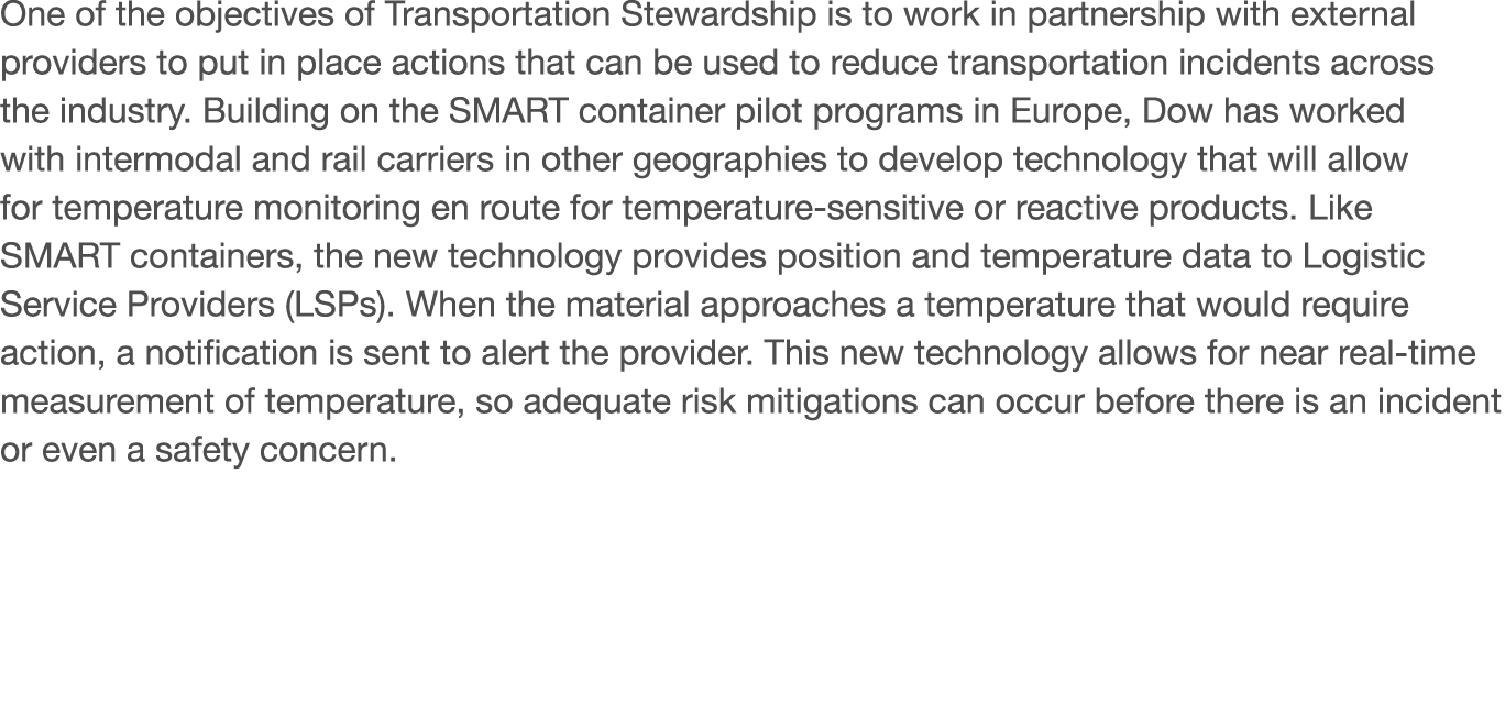 One of the objectives of Transportation Stewardship is to work in partnership with external providers to put in place   