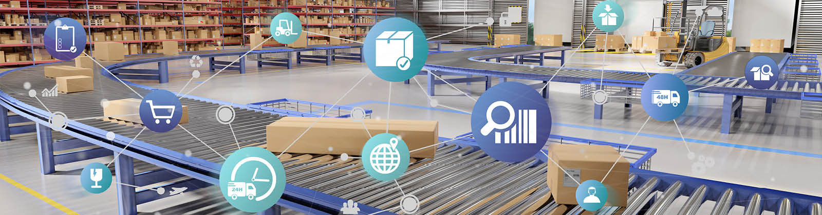 View of a Logistic organisation on a warehouse background 3d rendering