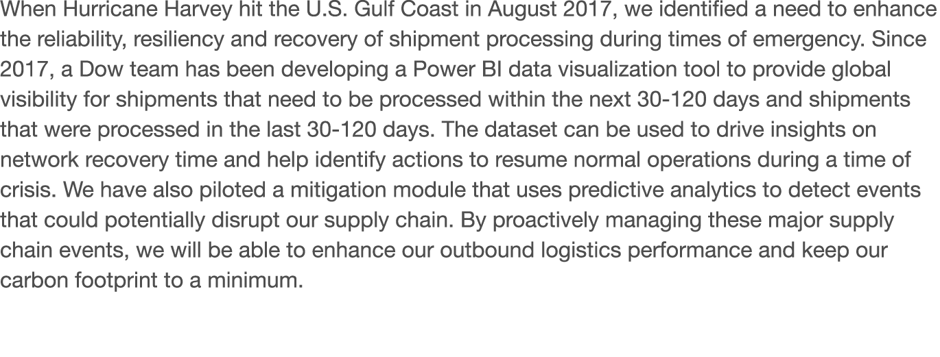 When Hurricane Harvey hit the U S  Gulf Coast in August 2017, we identified a need to enhance the reliability, resili   