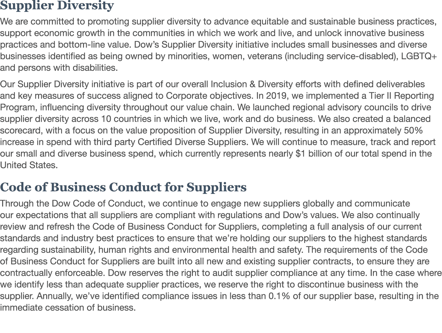 Supplier Diversity We are committed to promoting supplier diversity to advance equitable and sustainable business pra   