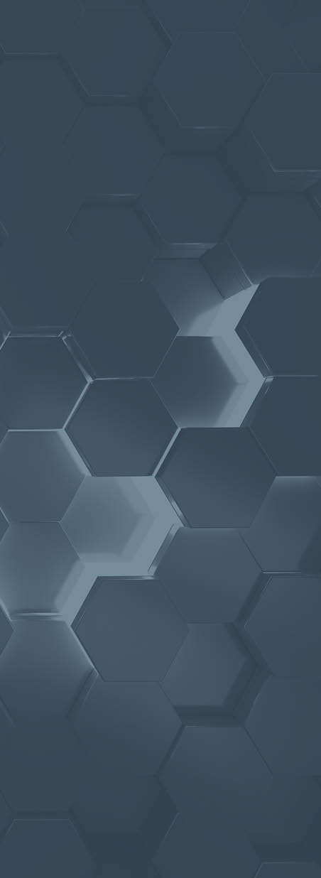 Black blue and orange abstract hexagons background pattern 3D rendering