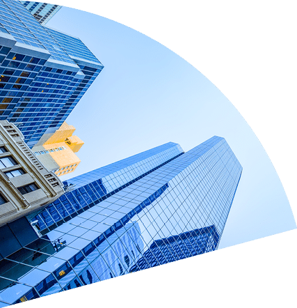 Up view in financial district, Manhattan, New York