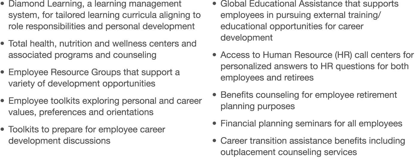   Diamond Learning, a learning management system, for tailored learning curricula aligning to role responsibilities a   