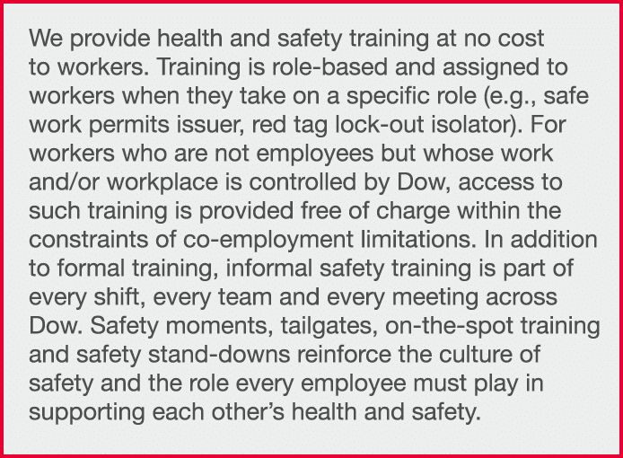 We provide health and safety training at no cost to workers  Training is role-based and assigned to workers when they   