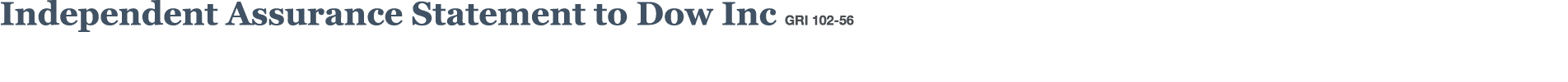 Independent Assurance Statement to Dow Inc GRI 102-56