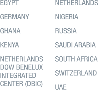 EGYPT GERMANY GHANA KENYA NETHERLANDS DOW BENELUX INTEGRATED CENTER (DBIC) NETHERLANDS NIGERIA RUSSIA SAUDI ARABIA SO   