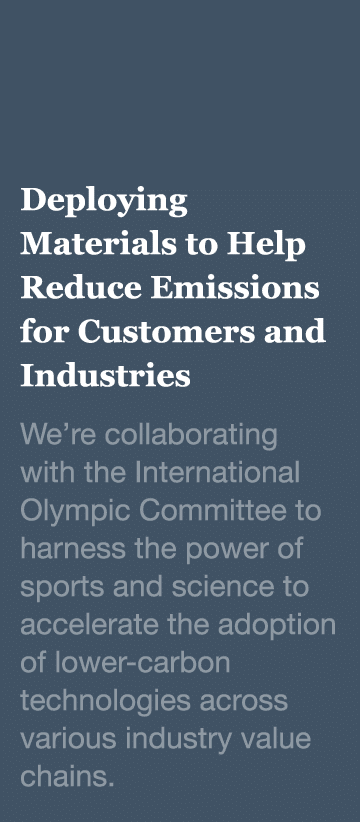 Deploying Materials to Help Reduce Emissions for Customers and Industries We re collaborating with the International    