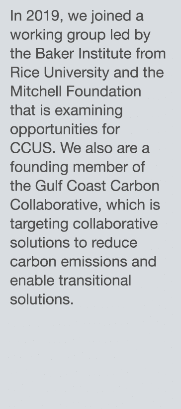 In 2019, we joined a working group led by the Baker Institute from Rice University and the Mitchell Foundation that i   