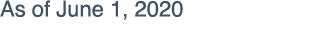 As of June 1, 2020